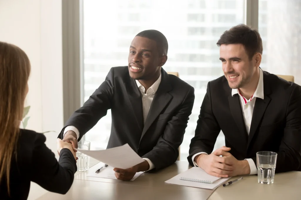 Recruiters meeting with candidate